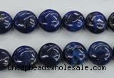 CNL924 15.5 inches 12mm flat round natural lapis lazuli gemstone beads