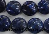 CNL926 15.5 inches 16mm flat round natural lapis lazuli gemstone beads