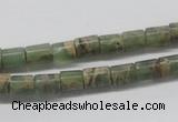 CNS07 16 inches 6*8mm cylinder natural serpentine jasper beads