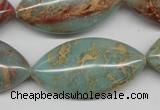 CNS100 15.5 inches 20*40mm marquise natural serpentine jasper beads