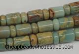 CNS136 5*8mm rondelle & 8*12mm tube natural serpentine jasper beads