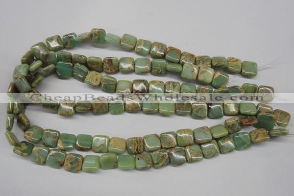 CNS140 15.5 inches 12*12mm square natural serpentine jasper beads