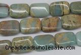 CNS145 15.5 inches 10*14mm rectangle natural serpentine jasper beads