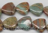 CNS184 15.5 inches 16*16mm triangle natural serpentine jasper beads