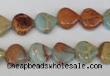 CNS186 15.5 inches 12*12mm triangle natural serpentine jasper beads