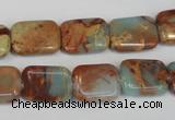 CNS194 15.5 inches 12*16mm rectangle natural serpentine jasper beads