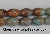 CNS203 15.5 inches 10*14mm rice natural serpentine jasper beads