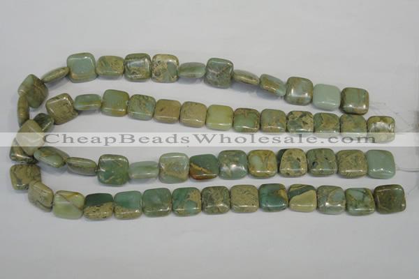 CNS213 15.5 inches 15*15mm square natural serpentine jasper beads