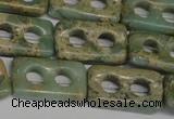 CNS226 15.5 inches 15*25mm carved rectangle natural serpentine jasper beads