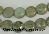 CNS230 15.5 inches 12mm flat round natural serpentine jasper beads