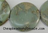 CNS236 15.5 inches 35mm flat round natural serpentine jasper beads