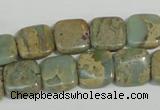 CNS250 15.5 inches 12*12mm square natural serpentine jasper beads