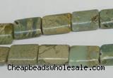 CNS260 15.5 inches 10*14mm flat tube natural serpentine jasper beads