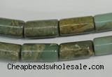 CNS275 15.5 inches 8*16mm tube natural serpentine jasper beads