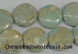 CNS286 15.5 inches 18mm flat round natural serpentine jasper beads