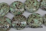 CNS288 15.5 inches 18mm flat round natural serpentine jasper beads