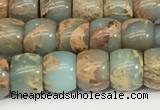 CNS306 15.5 inches 6*8mm rondelle serpentine jasper beads