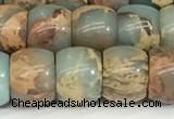 CNS308 15.5 inches 10*12mm rondelle serpentine jasper beads