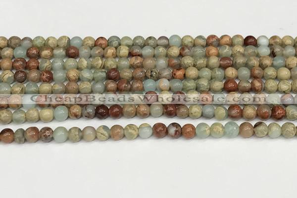 CNS330 15.5 inches 4mm round serpentine jasper beads wholesale