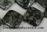 CNS432 15.5 inches 20*20mm diamond natural serpentine jasper beads