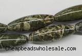 CNS519 15.5 inches 10*30mm rice natural serpentine jasper beads