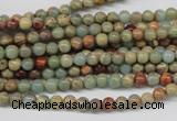 CNS60 15.5 inches 4mm round natural serpentine jasper beads