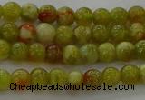 CNS600 15.5 inches 4mm round green dragon serpentine jasper beads