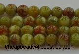 CNS601 15.5 inches 6mm round green dragon serpentine jasper beads