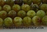 CNS602 15.5 inches 8mm round green dragon serpentine jasper beads