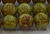 CNS606 15.5 inches 16mm round green dragon serpentine jasper beads