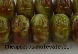 CNS616 15.5 inches 12*18mm rondelle green dragon serpentine jasper beads