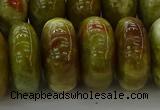 CNS617 15.5 inches 10*20mm rondelle green dragon serpentine jasper beads