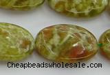 CNS635 15.5 inches 18*25mm oval green dragon serpentine jasper beads