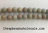 CNS710 15.5 inches 12mm round matte serpentine jasper beads