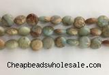 CNS721 15.5 inches 12mm flat round serpentine jasper beads wholesale