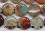 CNS81 15.5 inches 16mm flat round natural serpentine jasper beads