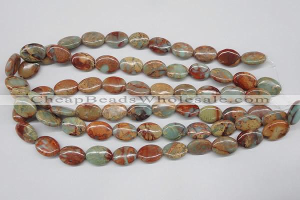 CNS92 15.5 inches 13*18mm oval natural serpentine jasper beads