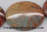 CNS98 15.5 inches 35*45mm oval natural serpentine jasper beads