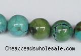 CNT06 16 inches 14mm round natural turquoise beads wholesale