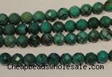 CNT140 15.5 inches 5.5mm - 6mm faceted round natural turquoise beads