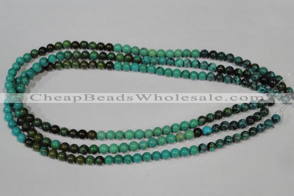 CNT208 15.5 inches 6mm round natural turquoise beads wholesale