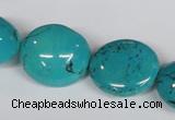 CNT36 16 inches 20*22mm oval natural turquoise beads wholesale