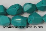 CNT374 15.5 inches 14*18mm faceted nuggets turquoise beads wholesale