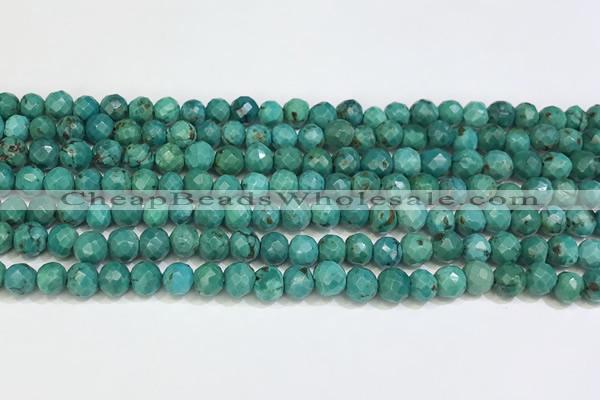 CNT533 15.5 inches 6mm faceted round turquoise gemstone beads