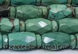 CNT571 15.5 inches 8*12mm faceted rice turquoise gemstone beads