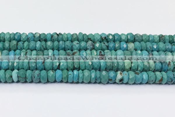 CNT576 15.5 inches 4*9mm - 6*10mm faceted rondelle turquoise gemstone beads