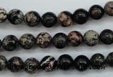 COB151 15.5 inches 8mm round snowflake obsidian beads