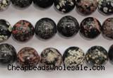 COB153 15.5 inches 12mm round snowflake obsidian beads