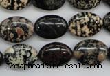 COB156 15.5 inches 13*18mm oval snowflake obsidian beads