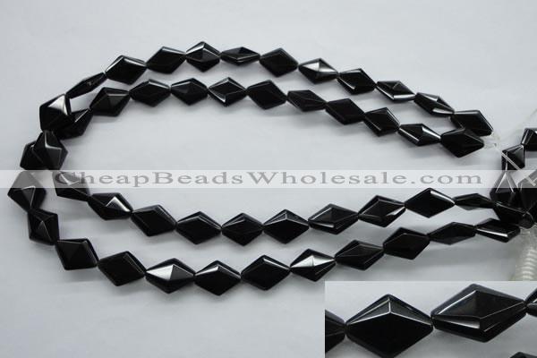 COB410 15.5 inches 10*15mm faceted oval black obsidian beads